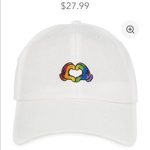 Mickey Mouse Rainbow Heart Hands Baseball Cap